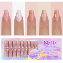 5 Colors Soft Gel Nail Tips Base Coat Primer 15 Sizes DIY Nail Art
