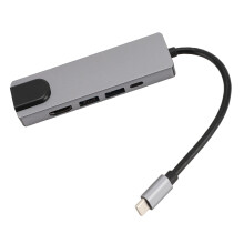 5-in-1-Type-C-Hub: 2xUSB 3.0, 4K@30Hz, RJ45, PD