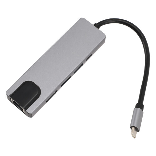 5-in-1-Type-C-Hub: 2xUSB 3.0, 4K@30Hz, RJ45, PD 1