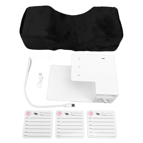 USB LED Eyelash Pillow with Shelf Black