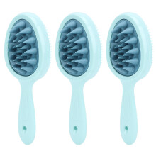 (Green) 3pz Spazzola Shampoo Silicone Massaggio Cuoio Capelluto Viola