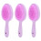 (Violet) 3pz Spazzola Shampoo Silicone Massaggio Cuoio Capelluto Viola 1