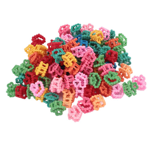 100x Mini haarclips kleurrijk accessoire 2