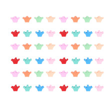 100x Kroonvormige Mini Haarclips Mat Kleurrijk Sterke Hold