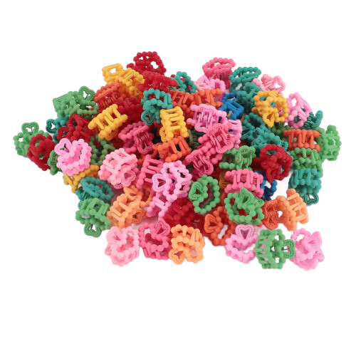 100x Mini haarclips kleurrijk accessoire 1