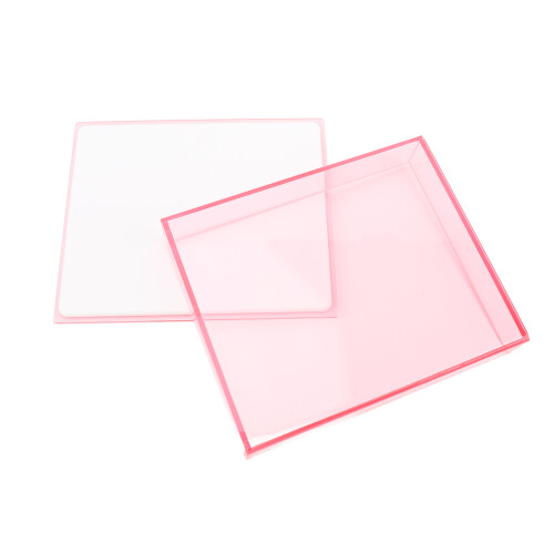 (Transparent Pink) Acryl Wimperbox Waterdicht Stofvrij 2