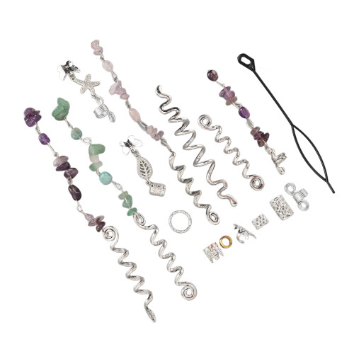 Dreadlock Rings Haar Braid Clips Zilver 2