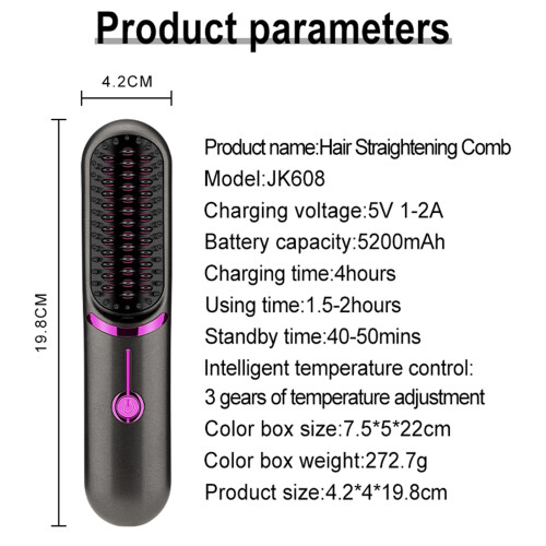 USB oplaadbaar haarstrijk kam golf krultang 2