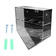7-Fach Baseball-Vitrine staubdicht wandmontiert schwarz