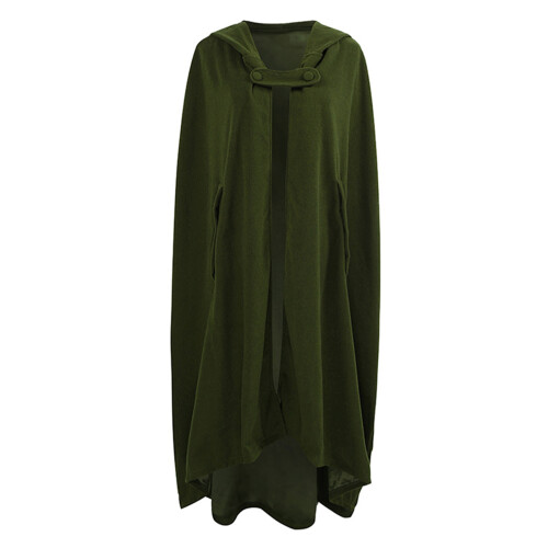 Dames Winter Capuchon Mouwloos Cape Met Knopen