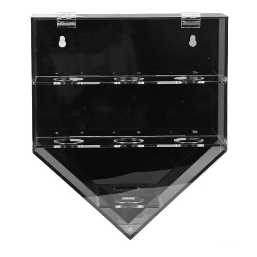 7 Holes Baseball Display Case Dustproof Wall Mounted Black 2