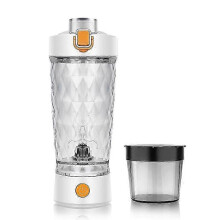 (Pearly White) 600ml USB Electric Portable Whey Protein Shaker bottle Fully Automatic Stirring Cup Rechargeable Gym BA Free Cocktail Blend