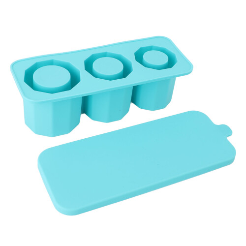 (Lake Blue) Silikon-Eiswürfelform mit 3 Fächern, Whiskey, Seeblau 1