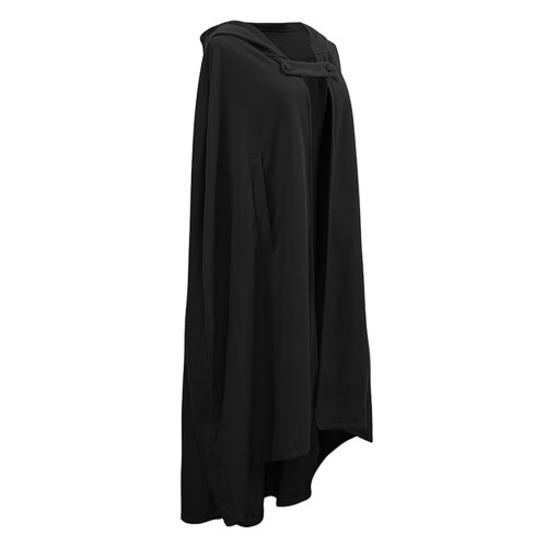 Dames Winter Capuchon Mouwloos Cape Met Knopen 2