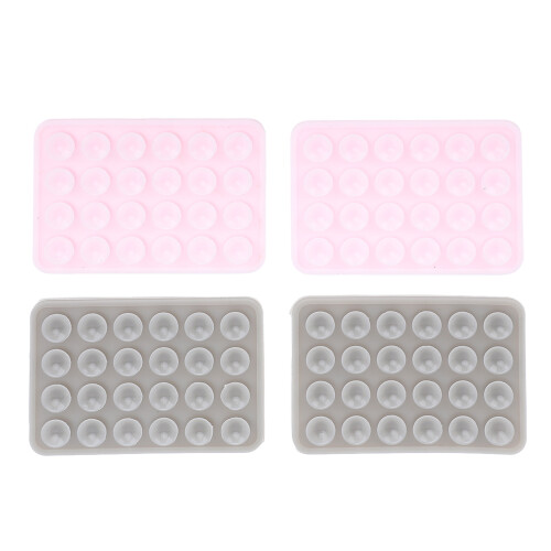 4pz Custodia Silicone Ventosa Supporto Multi Rosa Grigio