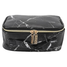 Large Waterproof Marble PU Leather Toiletry Bag Black