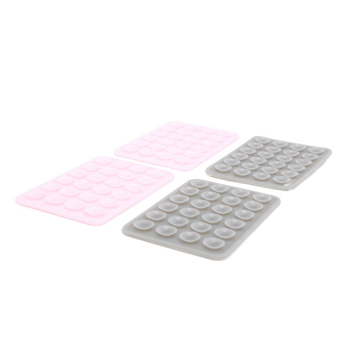 4pz Custodia Silicone Ventosa Supporto Multi Rosa Grigio 2
