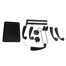 Adjustable Salon Tray Cart with Hair Dryer Holder Black