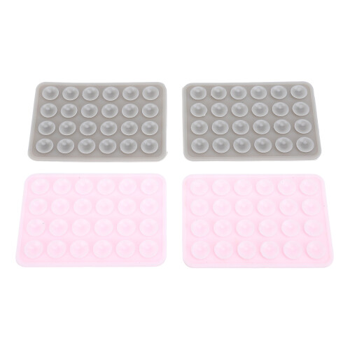 4pz Custodia Silicone Ventosa Supporto Multi Rosa Grigio 1