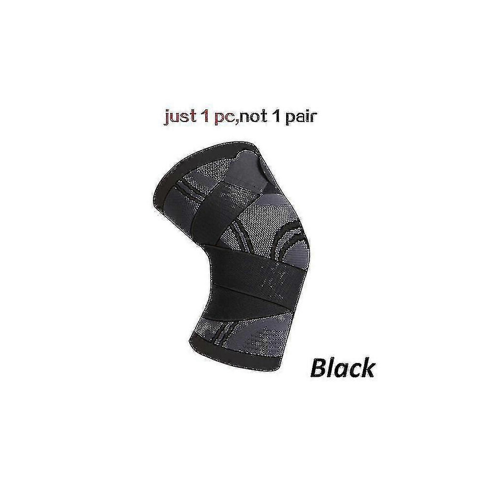 Kikidex (As Show, One Size) Fashion Simple Winding Pressurized Breathable Elastic Straps Knee Pads Outdoor Sports Basketball Volleyball Black S