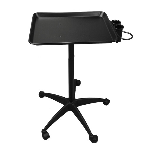 Carrello Salone Regolabile con Portasciugacapelli Nero 1