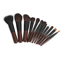 12 Delige Mini Make-up Kwastenset Bruin