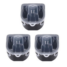 3pcs Nail Soaking Bowl Double Layers Buckle Lock Black