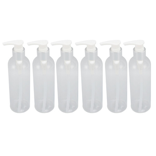 Clear Plastic Pump Bottle Refillable Massage Oil Shampoo Conditioner 2