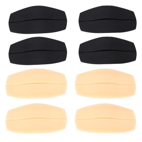 4 Pairs Silicone Bra Pads Non Slip Black/Skin 2