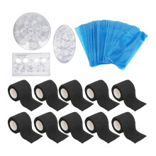 (Black) 10x Tattoo Verband Blauw Houders Set