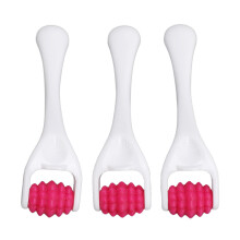 (Rose Red) 3er Set Gesichtsmassage-Roller Silikon Rose Rot