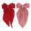 Doppelte Haarspange mit Langem Schweif Rot/Rosa 1