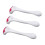 (Rose Red) 3er Set Gesichtsmassage-Roller Silikon Rose Rot 4