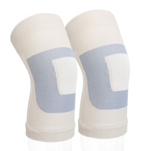 (XL) 2pcs Thin Compression Knee Sleeve Non-Slip Breathable Light Gray XL 2