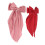 Doppelte Haarspange mit Langem Schweif Rot/Rosa 5