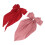 Doppelte Haarspange mit Langem Schweif Rot/Rosa 4
