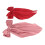 Doppelte Haarspange mit Langem Schweif Rot/Rosa 2