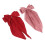 Doppelte Haarspange mit Langem Schweif Rot/Rosa 3