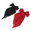 2x große Haarschleifen aus weichem Material Schwarz Rot 4
