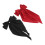 2x große Haarschleifen aus weichem Material Schwarz Rot 3