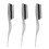 (Glitter Silver) 3pcs Rat Tail Brush 3 Rows Nylon Teasing Styling Glitter Red 1