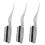 (Glitter Silver) 3pcs Rat Tail Brush 3 Rows Nylon Teasing Styling Glitter Red 3