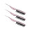 (Glitter Red) 3pcs Rat Tail Brush 3 Rows Nylon Teasing Styling Glitter Red 4