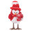 (Red Hat) LED Light-Up Red Hat Bird Figurine Desktop Statue 2