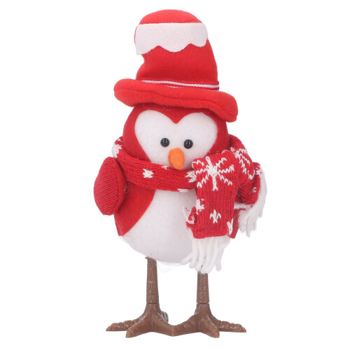 (Red Hat) LED Light-Up Red Hat Bird Figurine Desktop Statue 1