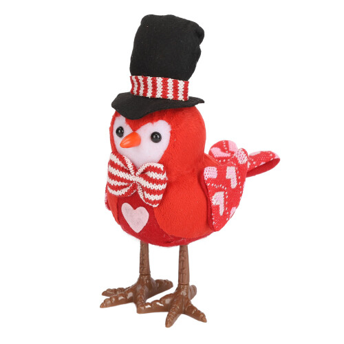 (Red) LED Glowing Red Plush Bird Ornament for Desktop 1