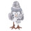(Grey Hat) LED Light-Up Red Hat Bird Figurine Desktop Statue 5