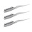 (Glitter Silver) 3pcs Rat Tail Brush 3 Rows Nylon Teasing Styling Glitter Red 2