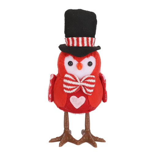 (Red) LED Glowing Red Plush Bird Ornament for Desktop 2