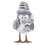 (Grey Hat) LED Light-Up Red Hat Bird Figurine Desktop Statue 3